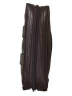 Premium Leather Multi-Zipper Pouch
