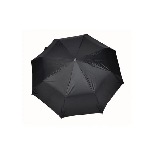 3 Fold Polyester Auto Open Button Black Umbrella