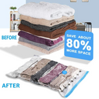Vacuum Storage Bags with Hand Pump | Set of 5 Space Saver Bags (1 Jumbo, 2 Large, 2 Medium) | Reusable Airtight Ziplock Compression Bags for Clothes, Blankets, Comforters, Bedding & Travel