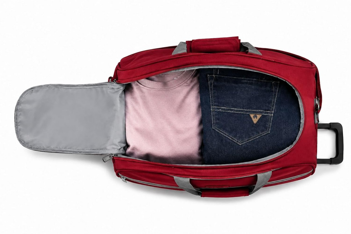 Aristocrat Polyester Lightweight Travel Wheel Duffle Trolley with 3 Years International Warranty-52 Cm