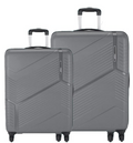 Safari Carter Hard-Sided Polypropylene Spinner Luggage Set of 2 (55cm & 67cm) – Grey, 5 Years Warranty